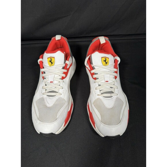 PUMA Scuderia Ferrari Rs Fast Lace Up White Red Sneaker Mens Size 13